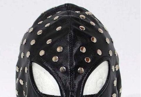 Achilles Extreme Studded Leather BDSM Hood - Bondage Hoods