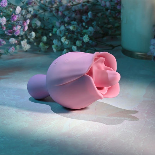 Adam & Eve's Dual-Ended Clit Flicking Rose - 9-Speed Bliss Finger and Tongue Vibrators
