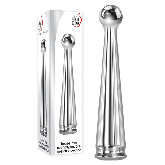 Adam & Eve Tease Me Rechargeable Metal Pleasure Vibrator - Metal Vibrators