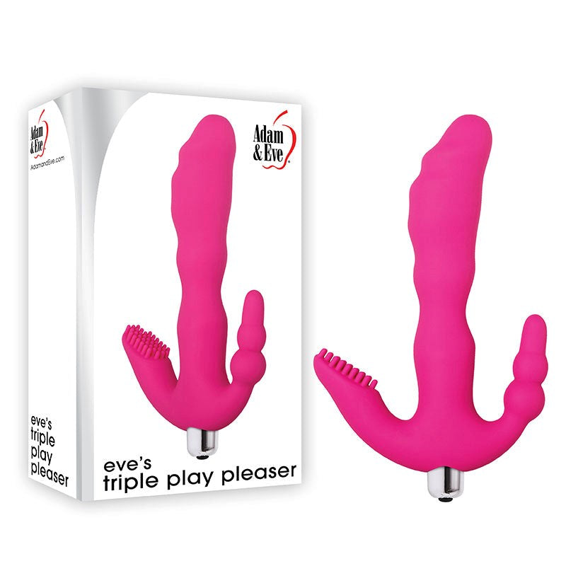 Adam & Eve Triple Play Pleaser - Pink G-Spot Vibrators