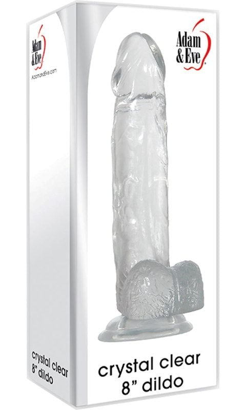 Adam and Eve Crystal Clear 8 inch Dildo Realistic Dildos