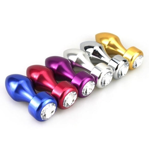 Aluminium Butt Plug With Diamonte - Steel Sex Toys