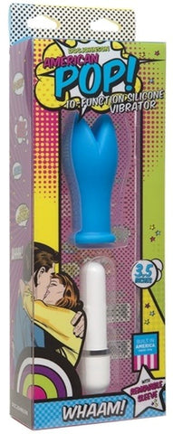 Doc Johnson American Pop Wham! 10 Function Vibrator Blue - Waterproof Vibrators