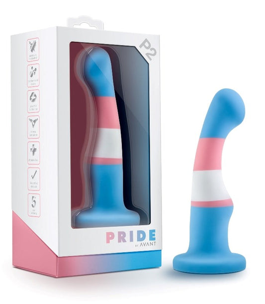 Avant Pride P2 True Blue - Body-Safe Silicone G-Spot/P-Spot Massager - Non-Realistic Dildos