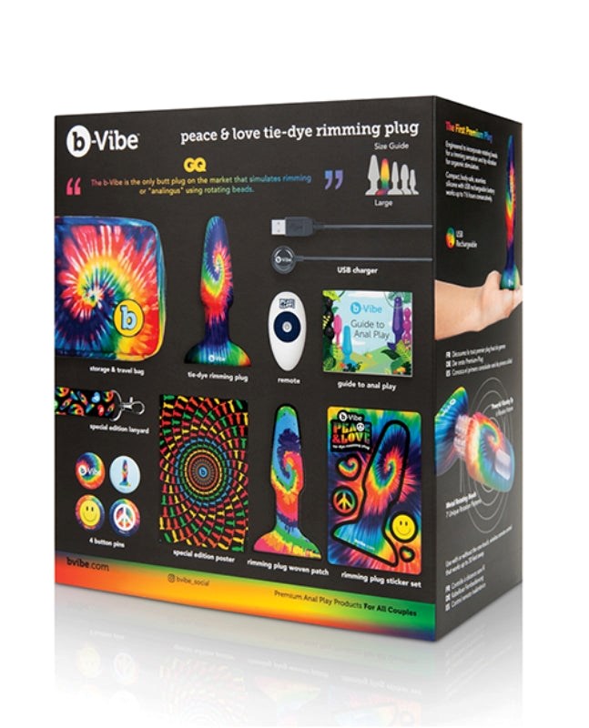 b-Vibe Peace and Love Tie-Dye Rimming Plug Remote Control Vibrators