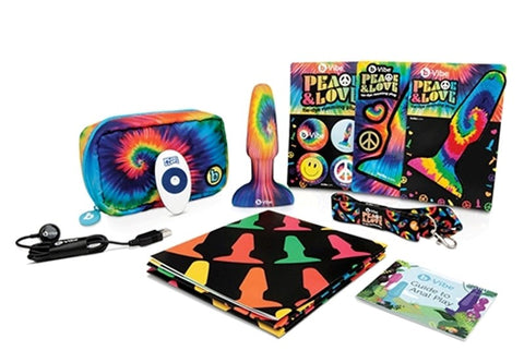 b-Vibe Peace and Love Tie-Dye Rimming Plug - Remote Control Vibrators