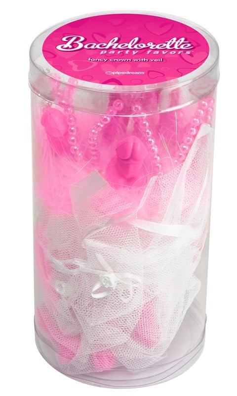 Pipedream Bachelorette Party Favors Fancy Crown with Veil - Sex Games, Coupons and Tricks