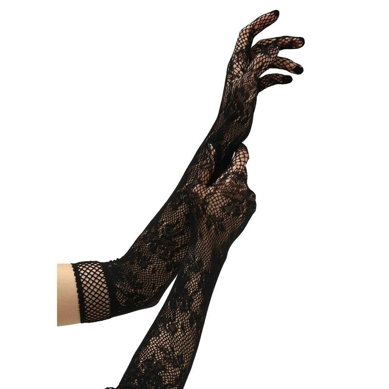 BACI WL Flower Lace Opera Gloves Wigs and Gloves