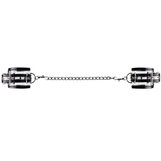 Bad Romance Translucent Handcuffs with Black Stripes - Cuffs and Restraints