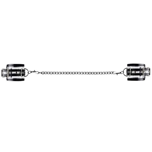 Bad Romance Translucent Leg Cuffs with Black Stripes - Cuffs and Restraints