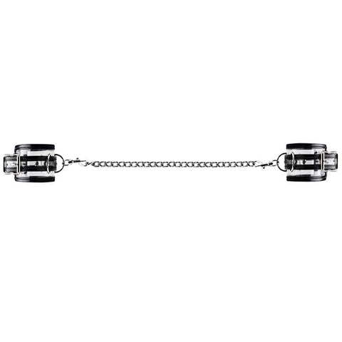 Bad Romance Translucent Leg Cuffs with Black Stripes - Cuffs and Restraints