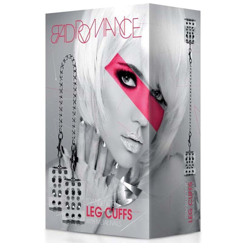 Bad Romance Translucent Leg Cuffs with Metal Nails - Cuffs and Restraints