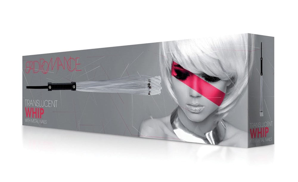 Bad Romance Translucent Whip with Metal Nails Whips And Crops