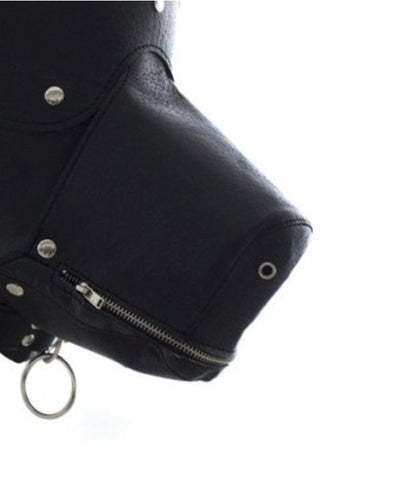 Bang Good Bondage Dog Hood Shiny Real Leather - Bondage Hoods