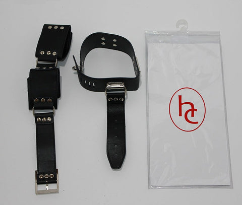 BDSM Gear Leather Cuffs & Collar - Cuffs and Restraints
