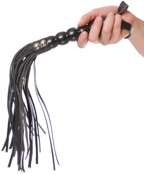 Beaded Cat-O-Nine Tails - Black Whips And Crops