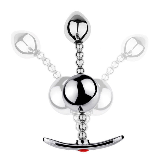 BDStyle Flexible Double-Ball Steel Butt Plug - Ergonomic Pleasure - Steel Sex Toys
