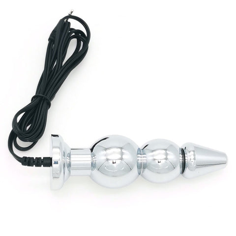 Bipolar Metal Electric Shock Butt Plug - H - Electro Sex