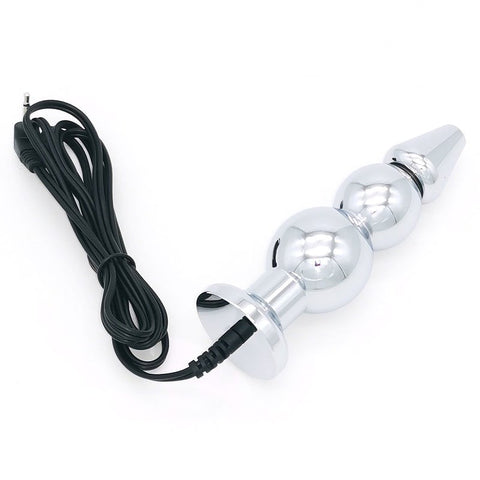 Bipolar Metal Electric Shock Butt Plug - H - Electro Sex