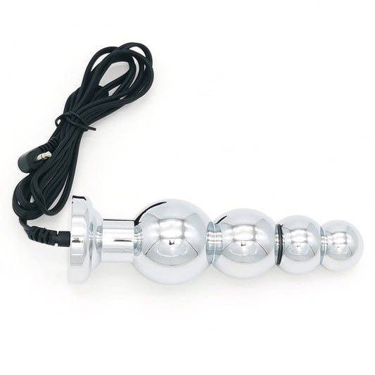 Bipolar Metal Electric Shock Butt Plug - J - Electro Sex