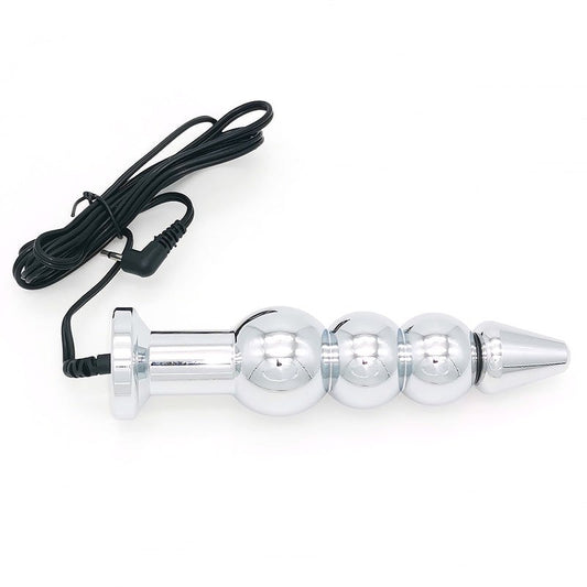 Bipolar Metal Electric Shock Butt Plug - L - Electro Sex