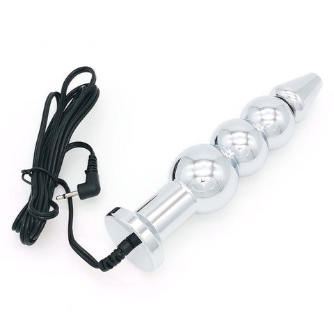 Bipolar Metal Electric Shock Butt Plug - L - Electro Sex