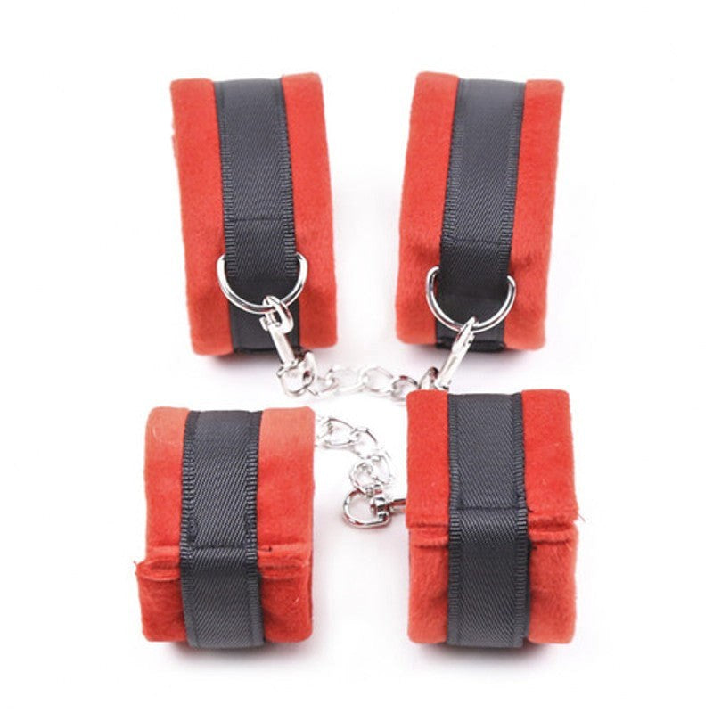 Black and Red Plushy 6 piece Bondage Kit Bondage Kits