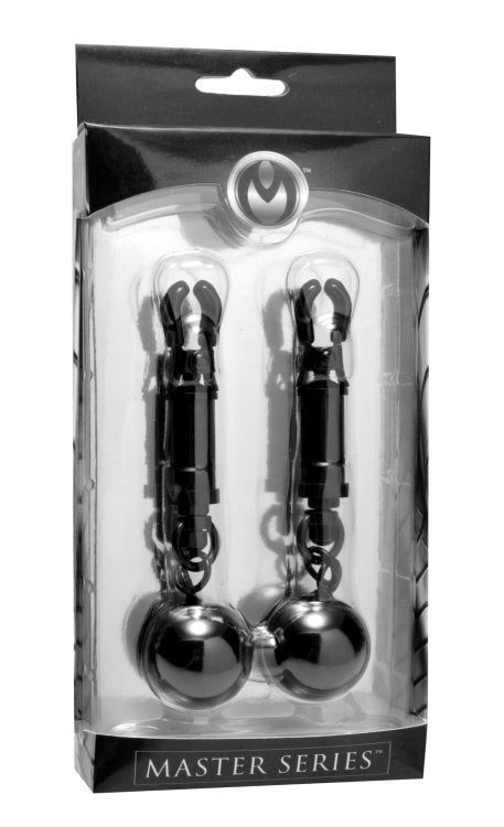 Black Bomber Nipple Clamps With Ball Weights Breast and Nipple Toys