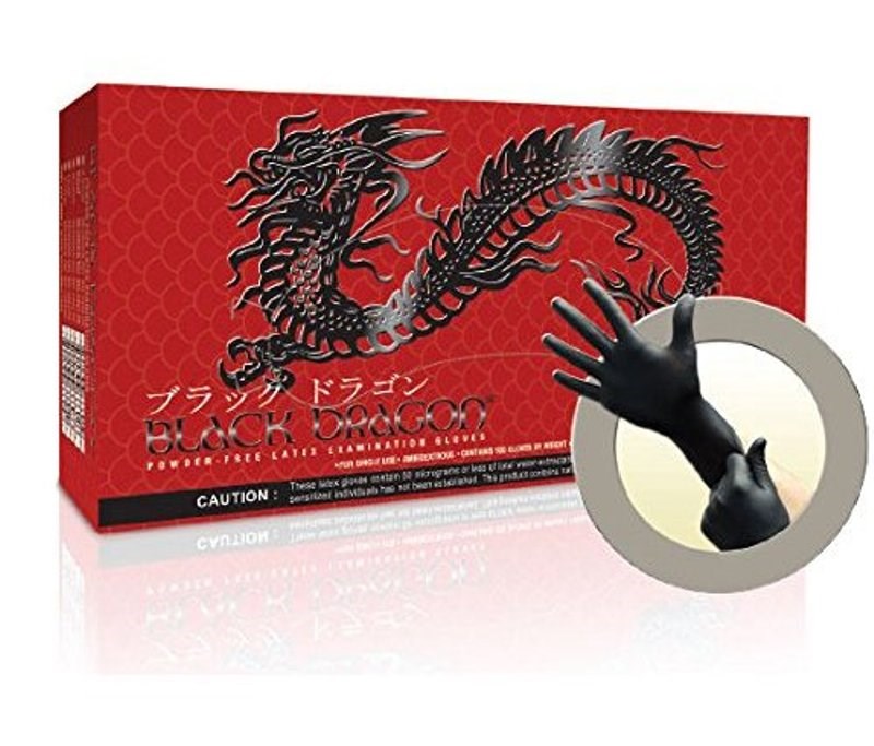 Black Dragon Powder-Free Latex Examination Gloves Medium Dental and Clinical