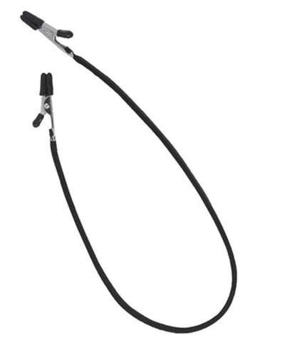Blackline Endurance Teaser Clamps - Leather Tether - Nipple and Clit Clamps