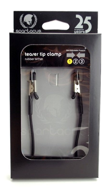 Blackline Teaser Clamps - Rubber Tether - Nipple and Clit Clamps