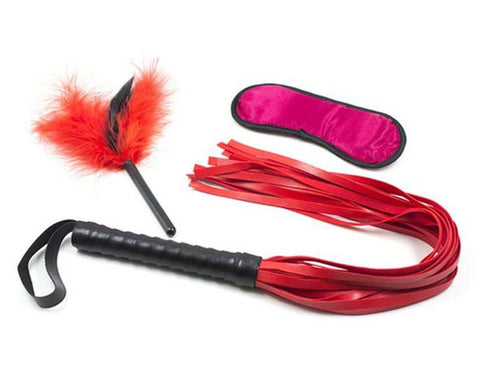 Blindfold, Whip and Tickler Bondage Kit - Bondage Kits
