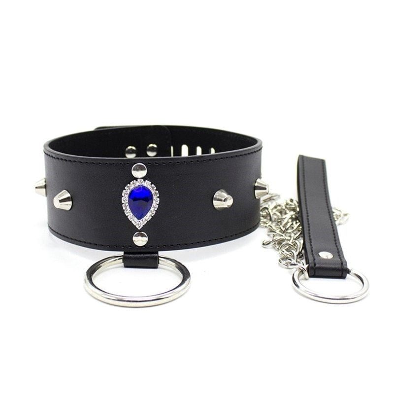 Blunt Spike Bondage Collar with Leash Collars and Leads