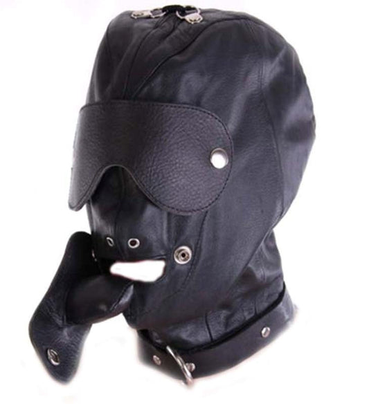 Bondage Hood With Dildo Gag - Bondage Hoods