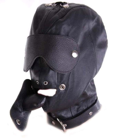 Bondage Hood With Dildo Gag - Bondage Hoods