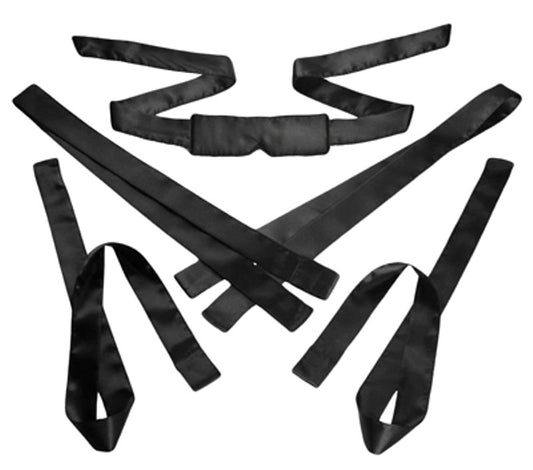 Bordeaux 5 Piece Satin Bondage Set - Bondage Kits