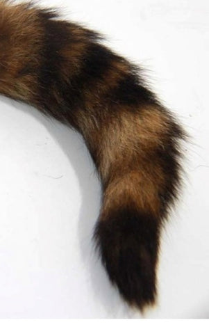 Brown Faux Fox Tail Silver Long Butt Plug - Steel Sex Toys