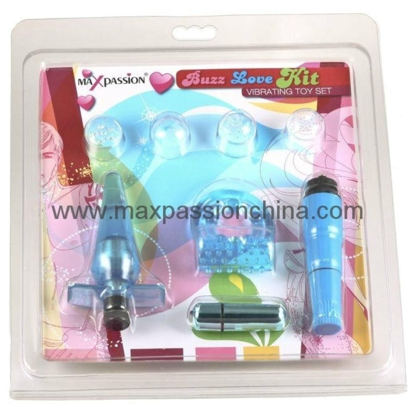 Buzz Love Kit Vibrating Toy Set Blue Sex Kits