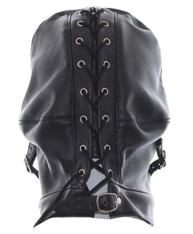Cafe Bondage Hood Leather - Bondage Hoods