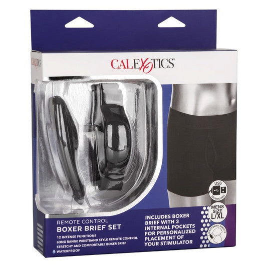 California Exotics Remote Control Boxer Brief Set - Strap On Sextoys