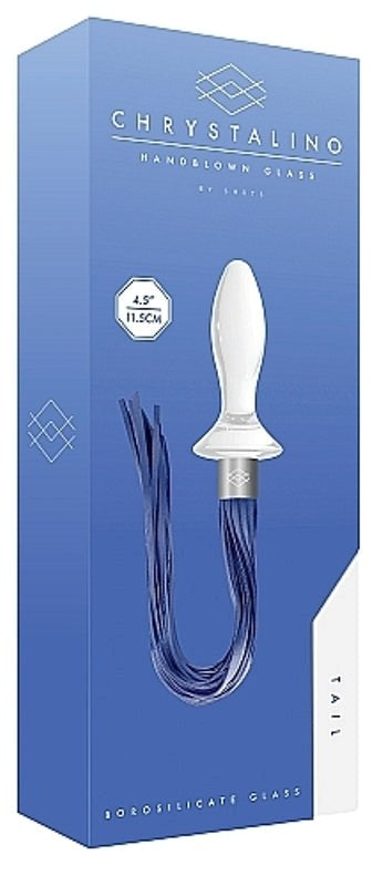 Chrystalino Tail White Glass Anal Plug Glass Sex Toys