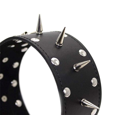 Classic Long Spike Collar Heavy - Fancy Dress Ups