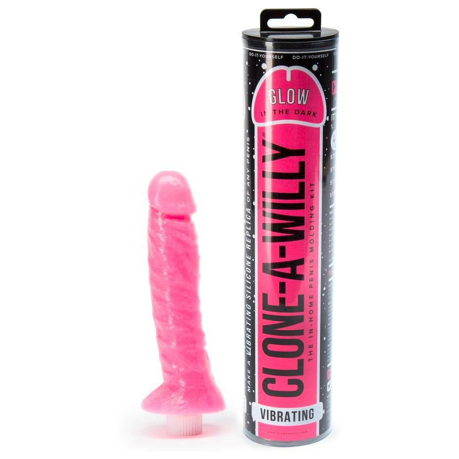 Clone-A-Willy Vibrating Silicone Hot Pink Glow in the Dark Moulding Kits