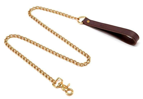 Coco de Mer Brown Leather Lead - Collars and Leads