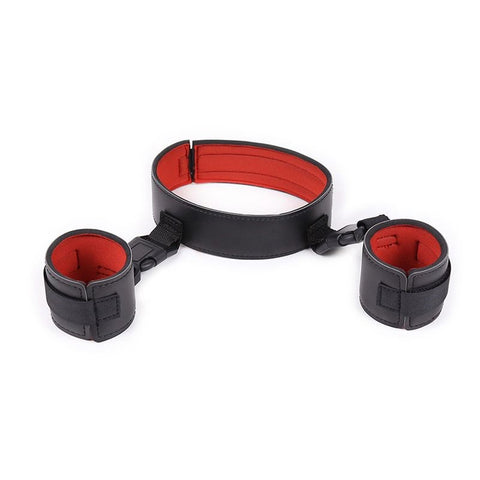 Collar With Hand Cuffs - Cuffs and Restraints