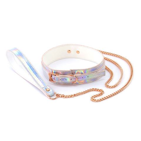 Cosmo's Vibrant Bondage Bliss - Rainbow Collar & Leash Set - Collars and Leads