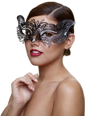 Baci Lingerie's Captivating Courtesan Mask - Filigree Feline Allure - Masks And Blindfolds