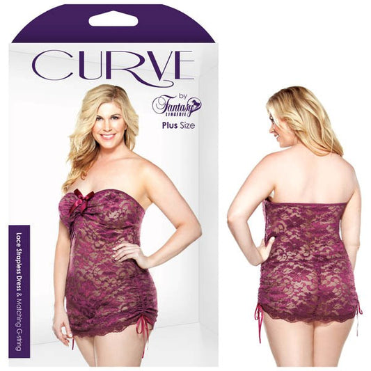 Curve Lace Strapless Dress & G-String - Babydolls and Chemises