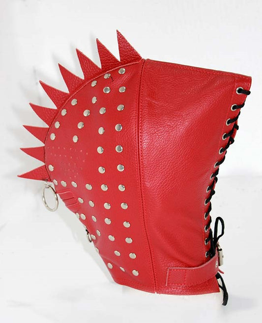 Cyclops Leather Bondage Spiked Hood - Bondage Hoods