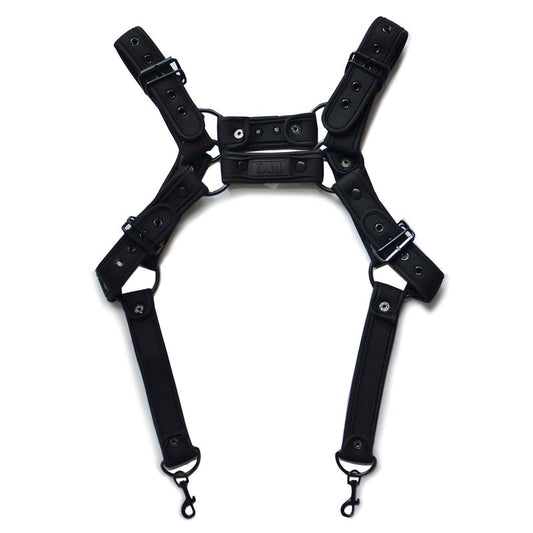 D.M Neoprene Chest Harness with Suspenders For Him - Cuffs and Restraints